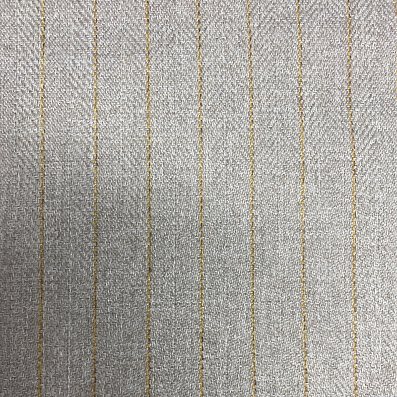 Herringbone Tweed Look Stripe  Light Grey / Mustard