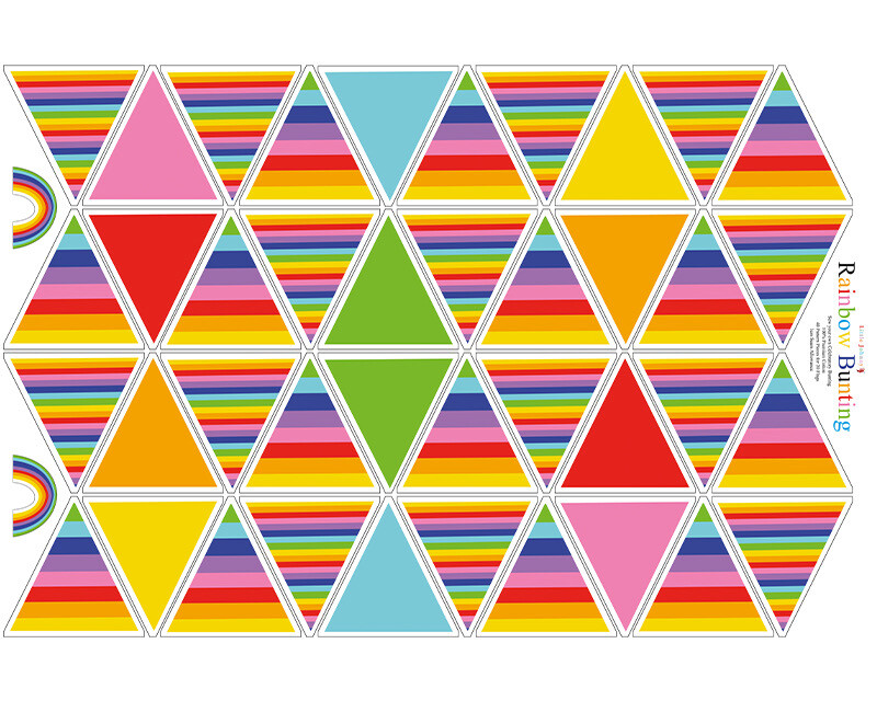 Bunting Triangles Rainbow 