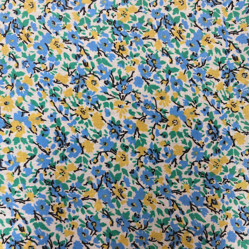 Busy Flower Turquoise And Yellow