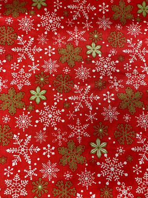 Christmas Sparkle Star Red Organic Cotton