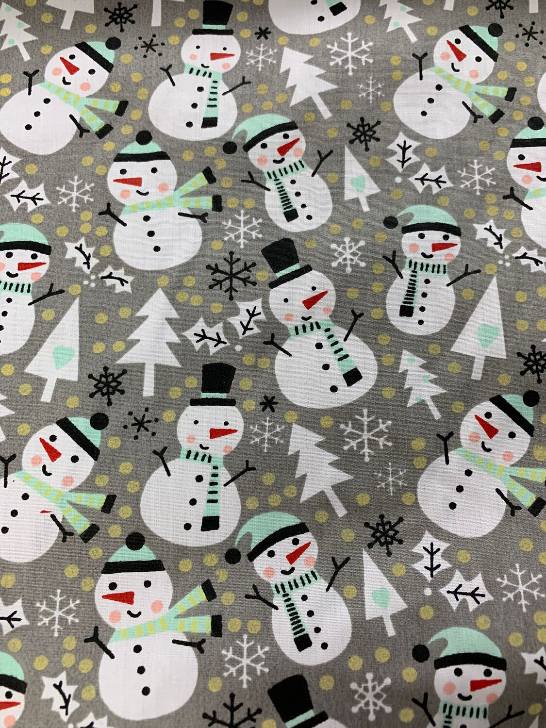 Christmas Snowman Silver Organic Cotton