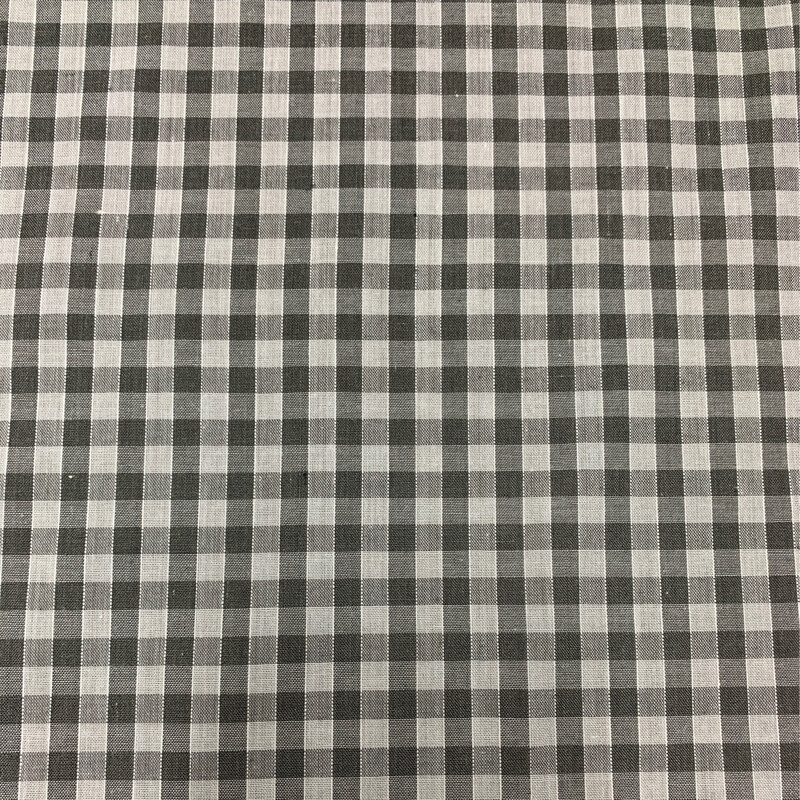 Gingham Polycotton Grey 1/4”