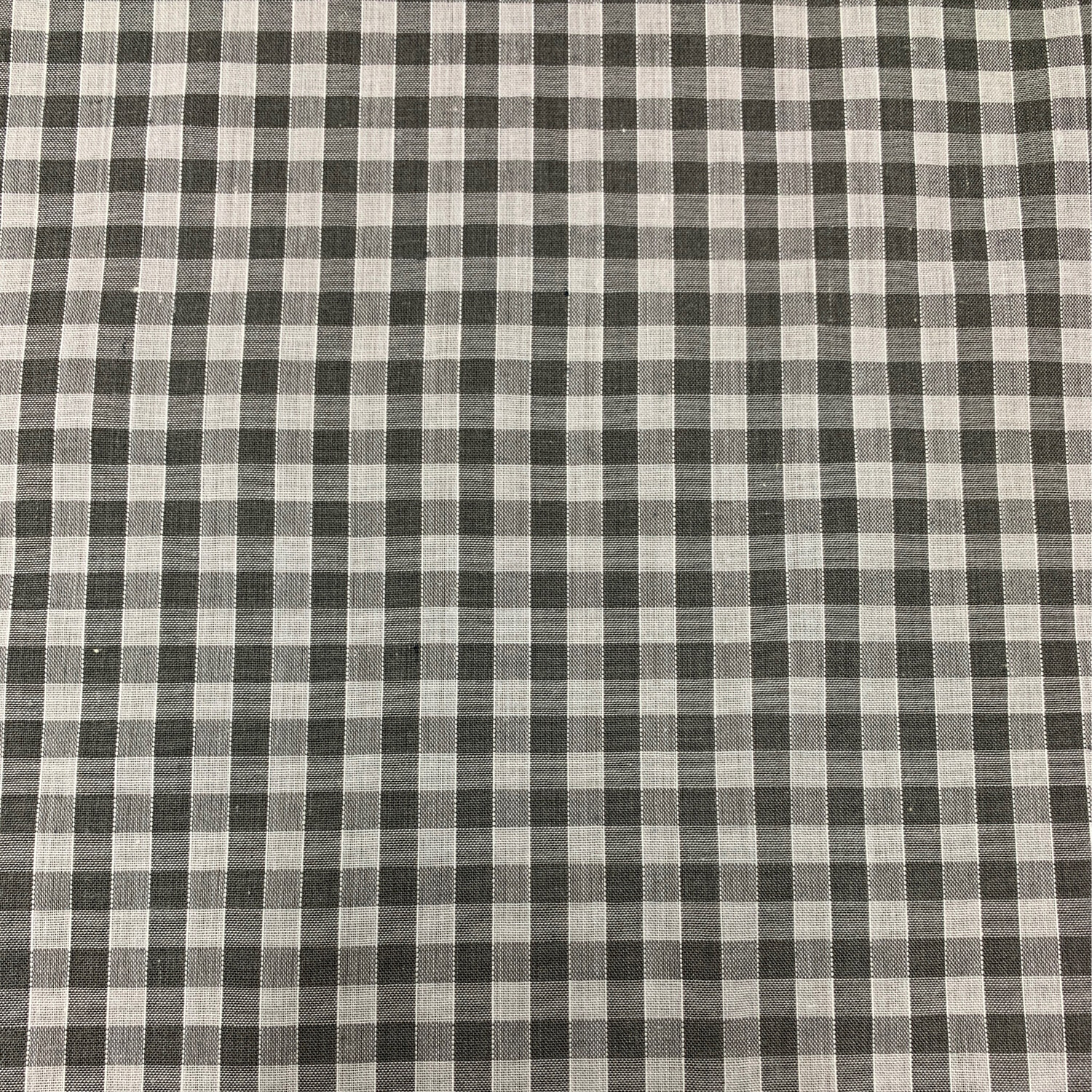 Gingham Polycotton Grey 1/4”