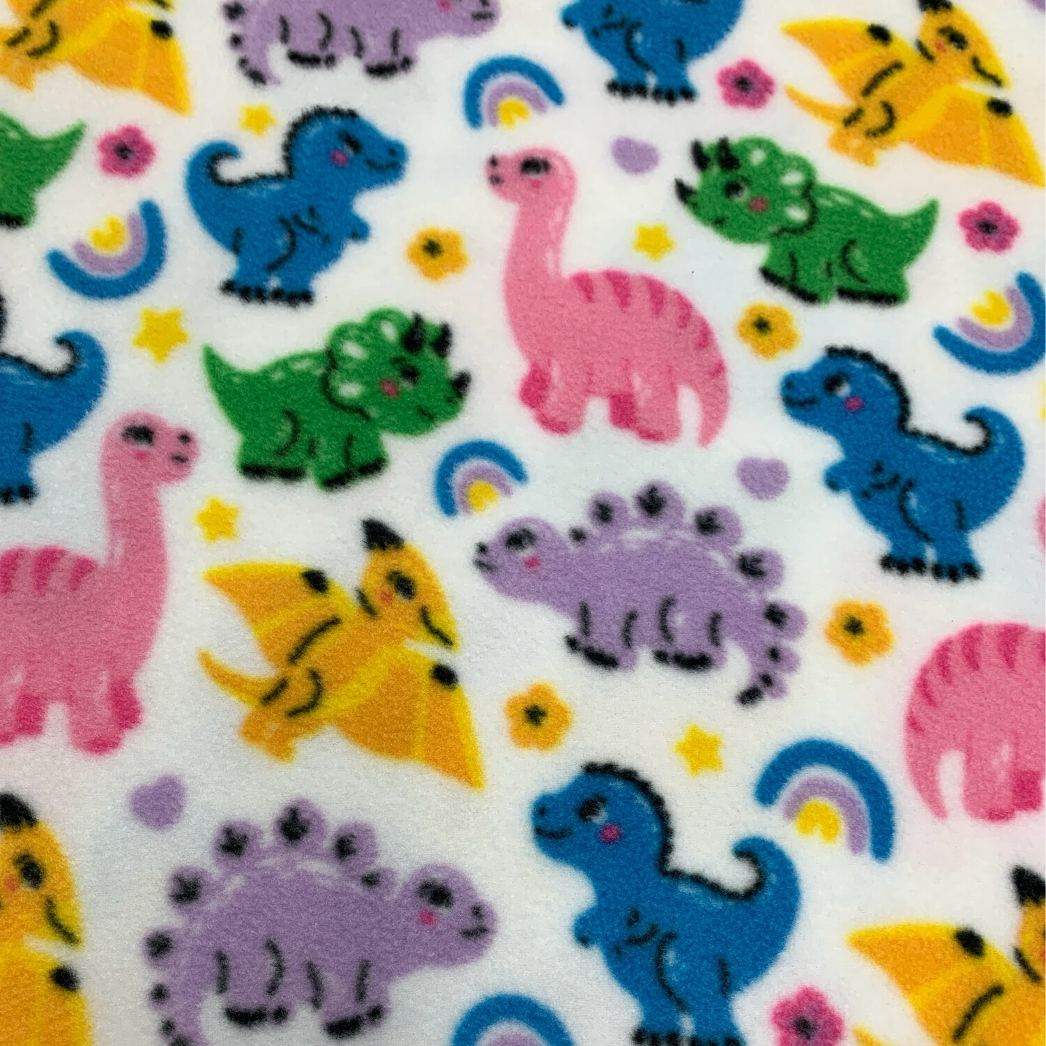 Baby Dinosaurs White Fleece