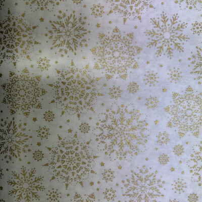 Metallic Gold Snowflake Ivory