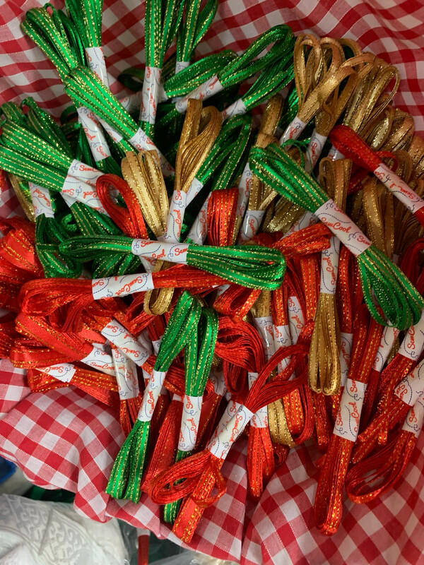 Green Red Gold Glitter Ribbon Bundle 3pc x 3m