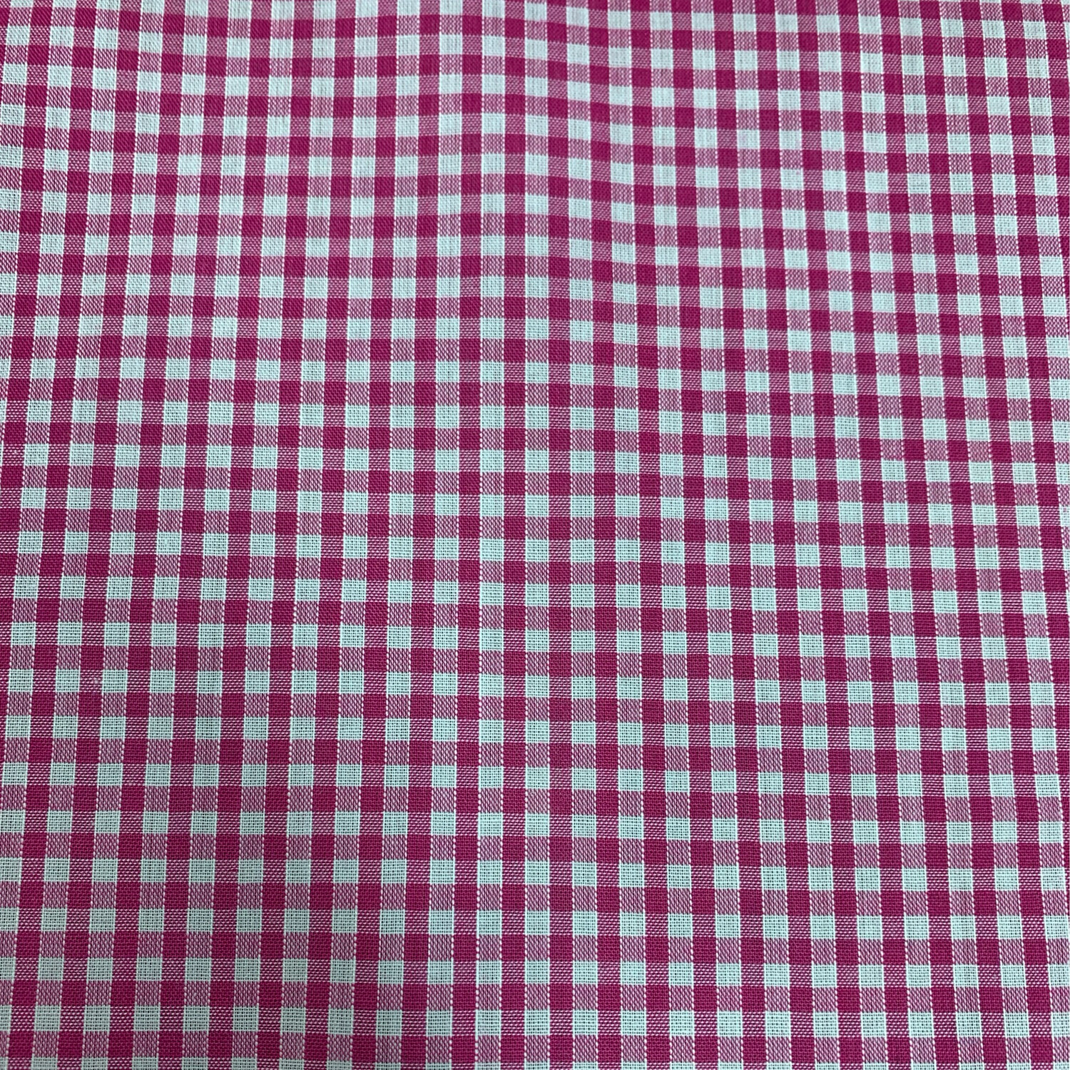 Gingham Polycotton 1/8” Cerise Pink