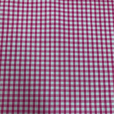 Gingham Polycotton 1/8” Cerise Pink