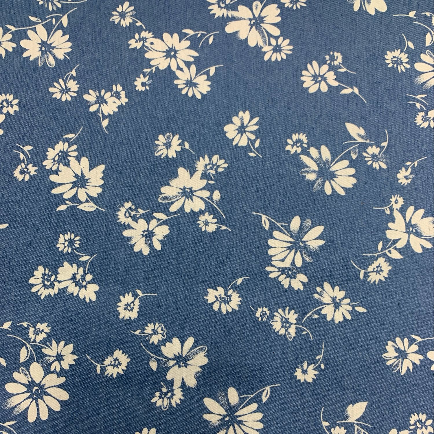 Denim White Flower