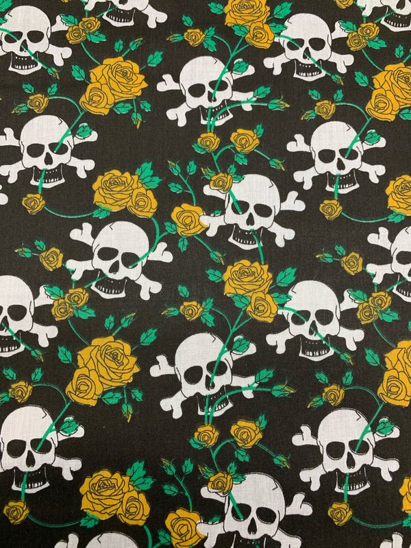 Skull and Roses Yellow 