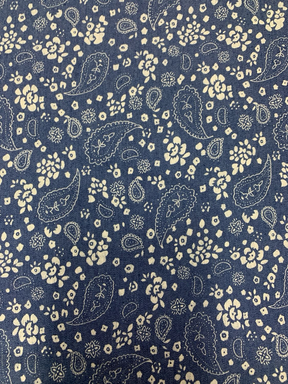 Denim Paisley Flower