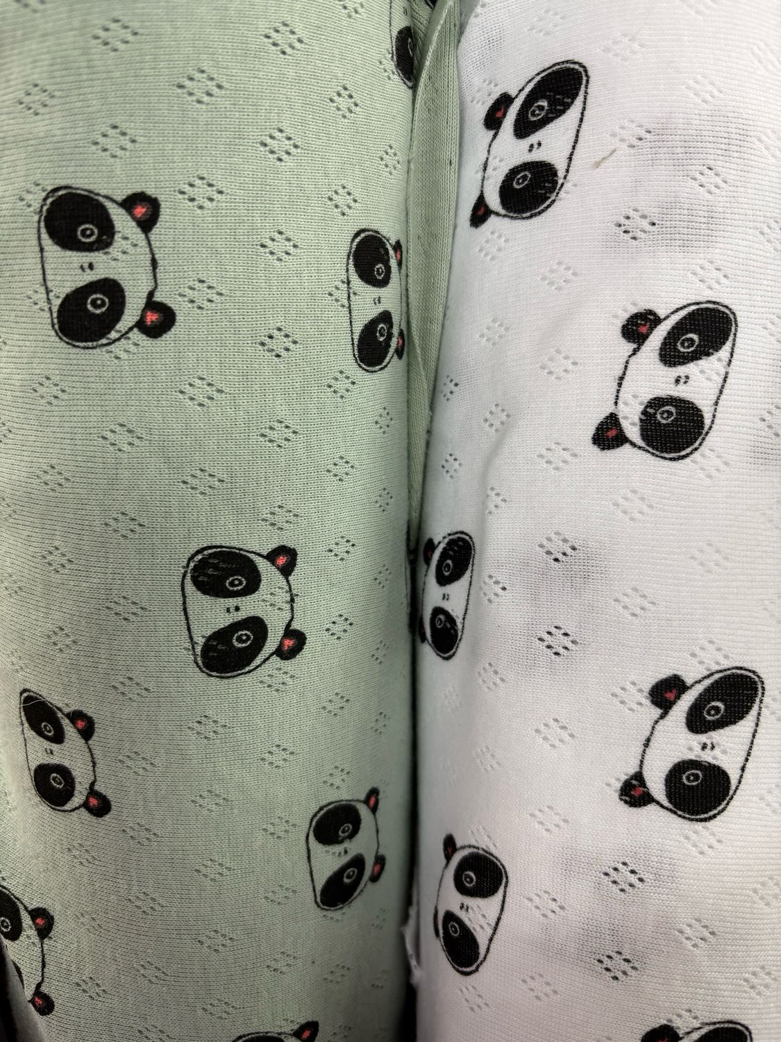 Panda White Pointelle