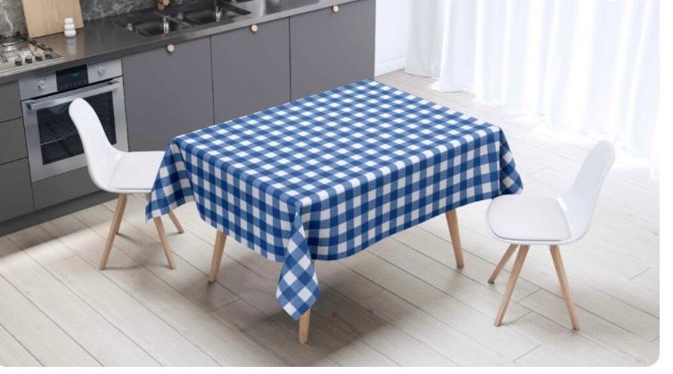 Royal Blue Check Table Cover