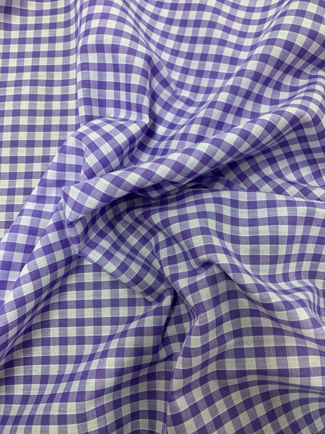 Gingham Polycotton 1/4” Lilac
