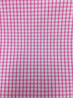 Gingham Polycotton 1/8” Baby Pink