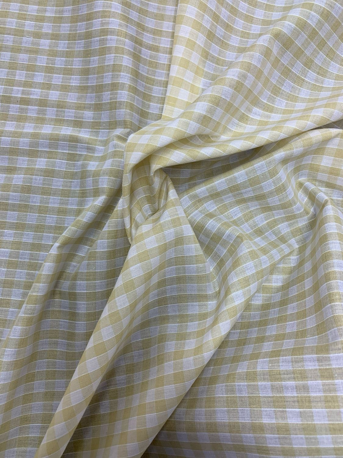 Gingham Polycotton 1/4” Beige