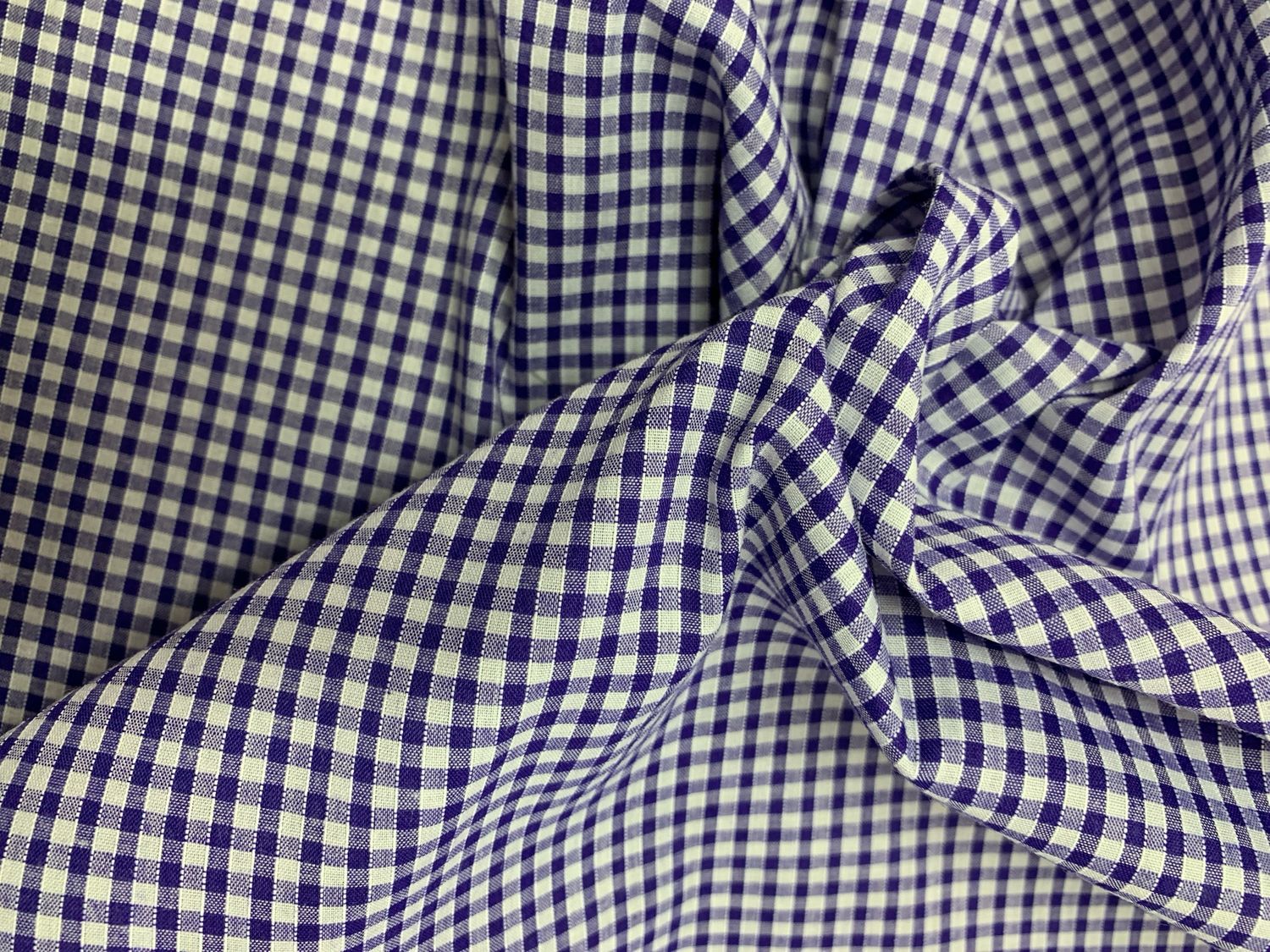 Gingham Polycotton 1/8 Purple