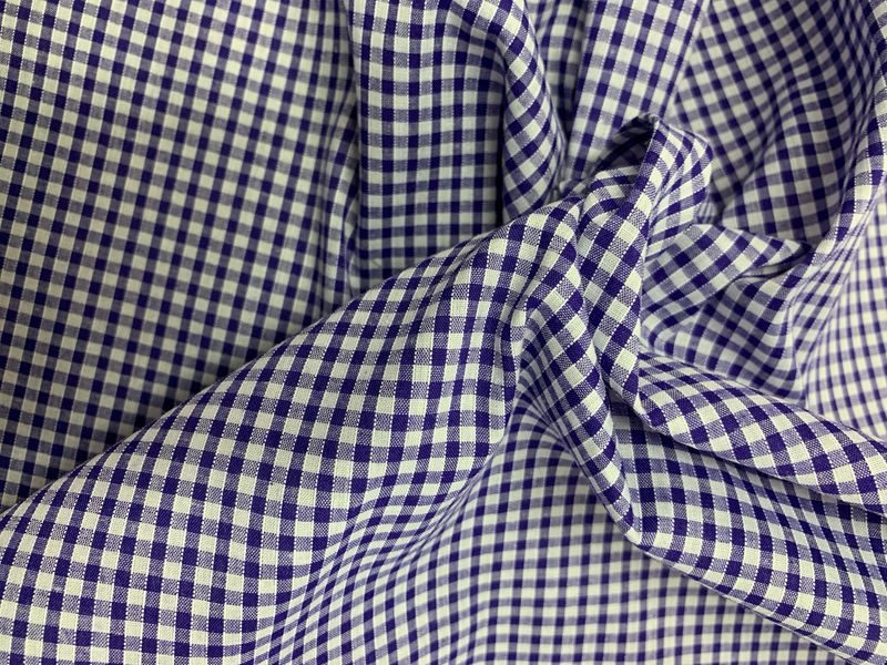 Gingham Polycotton 1/8 Purple