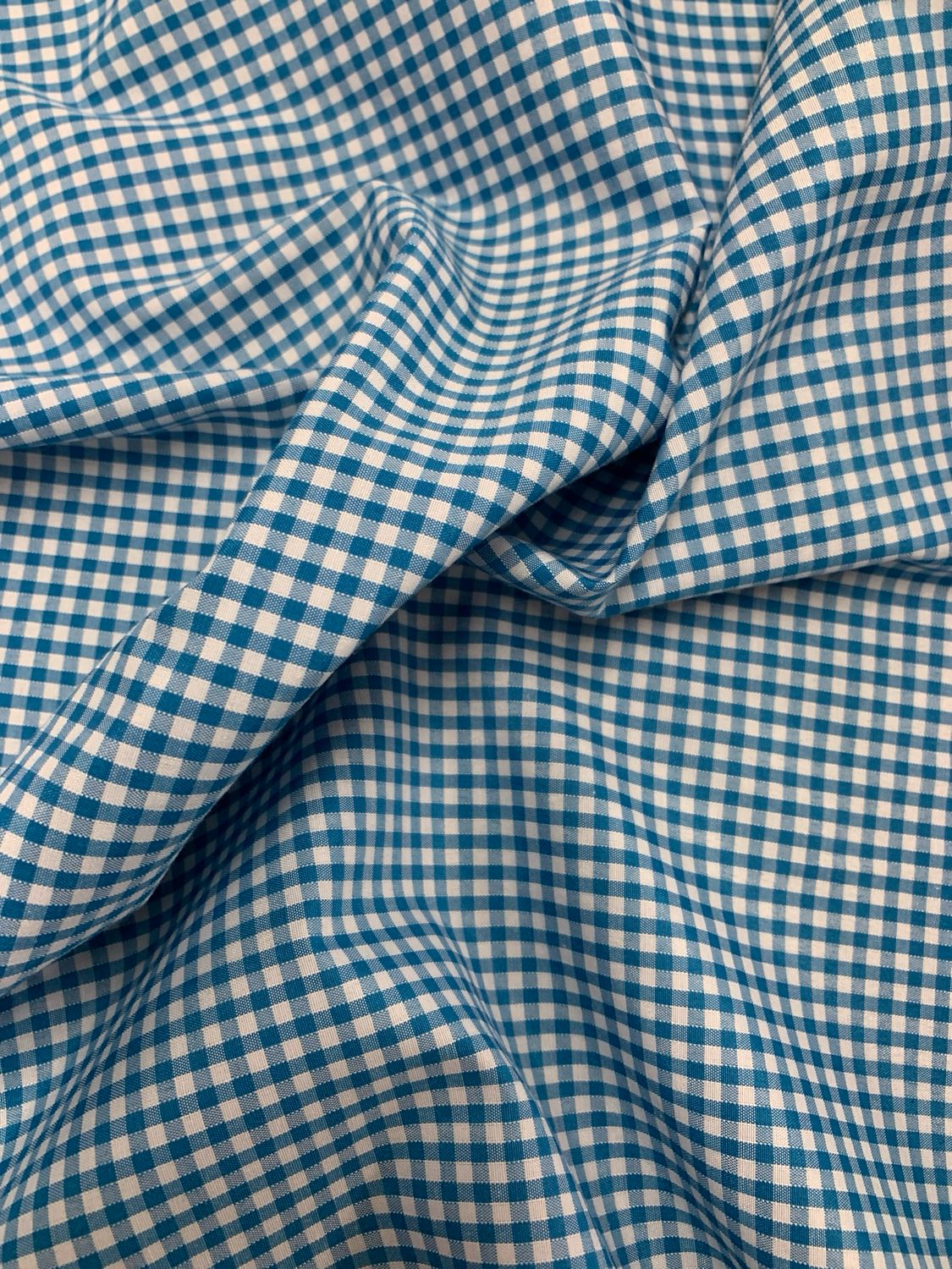 Gingham Polycotton 1/8 Turquoise