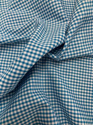 Gingham Polycotton 1/8 Turquoise