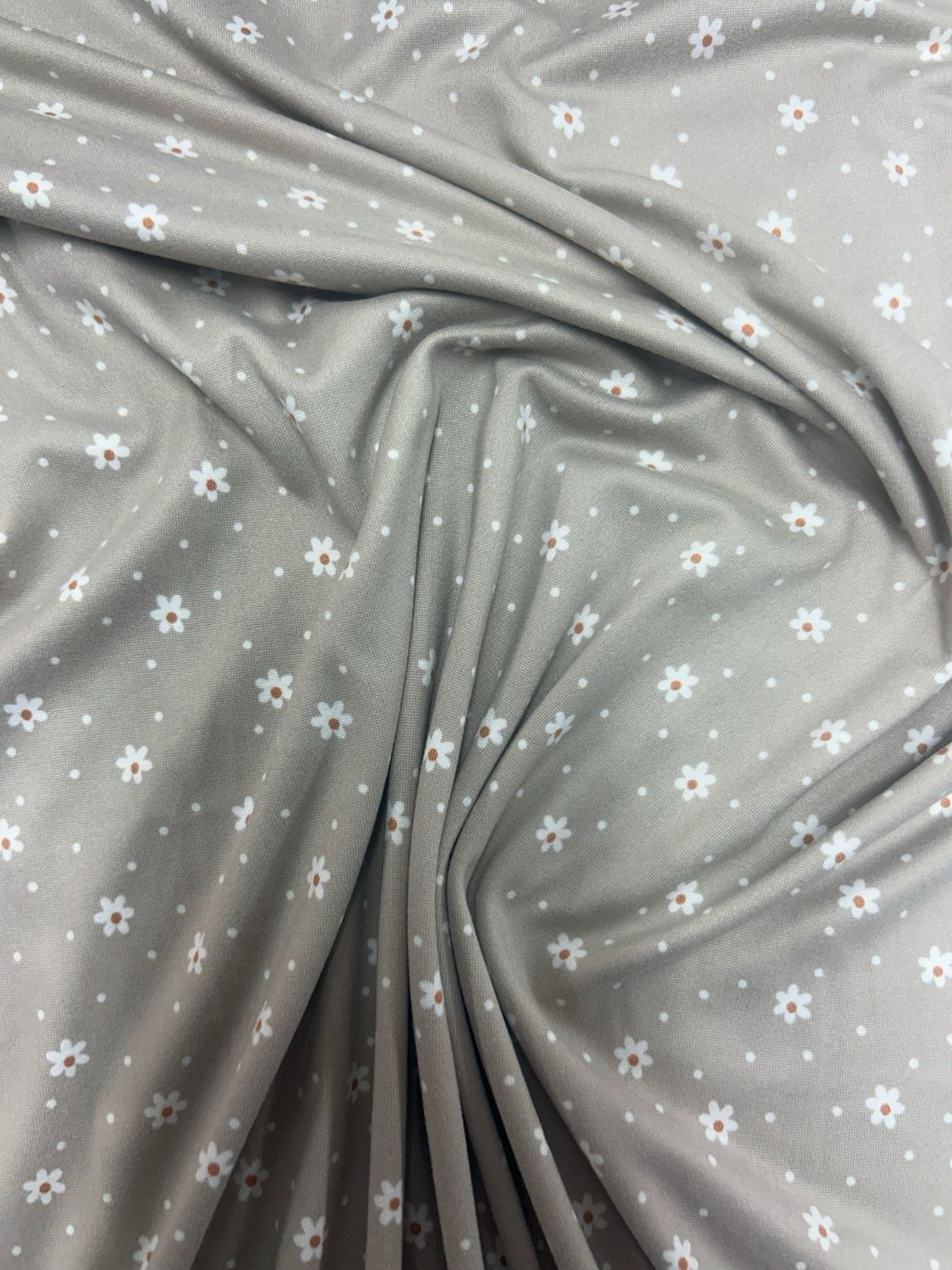 Jersey Flannel Flowers Beige