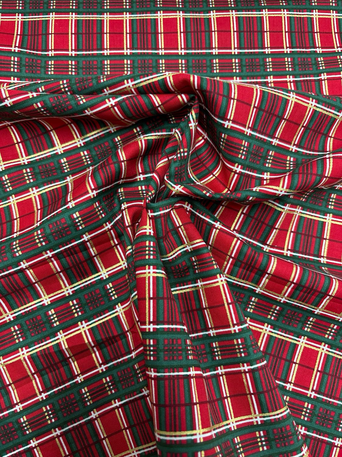 Metallic Tartan Red