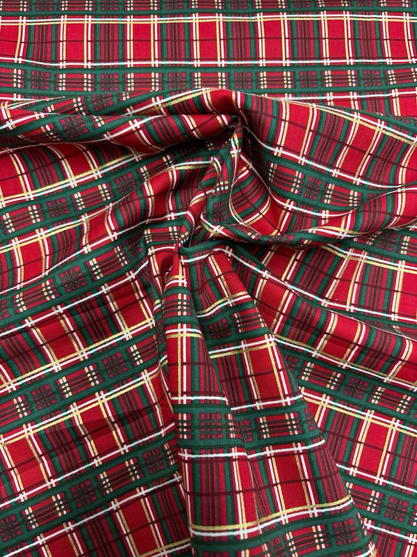 Metallic Tartan Red