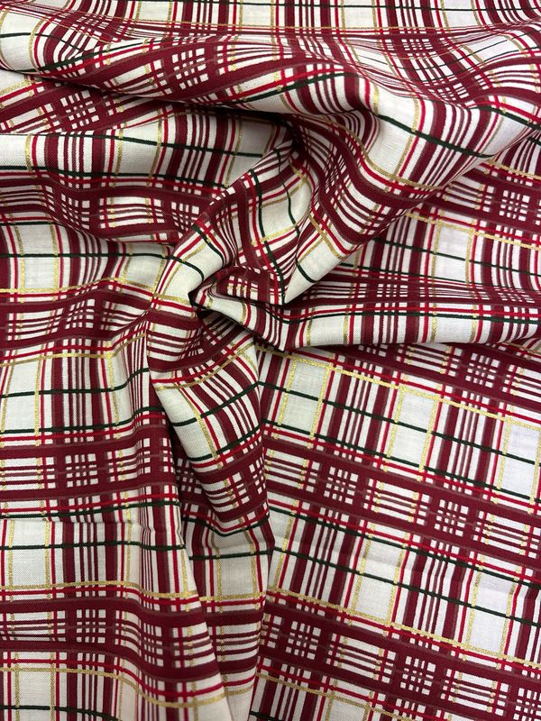Metallic Tartan Cream