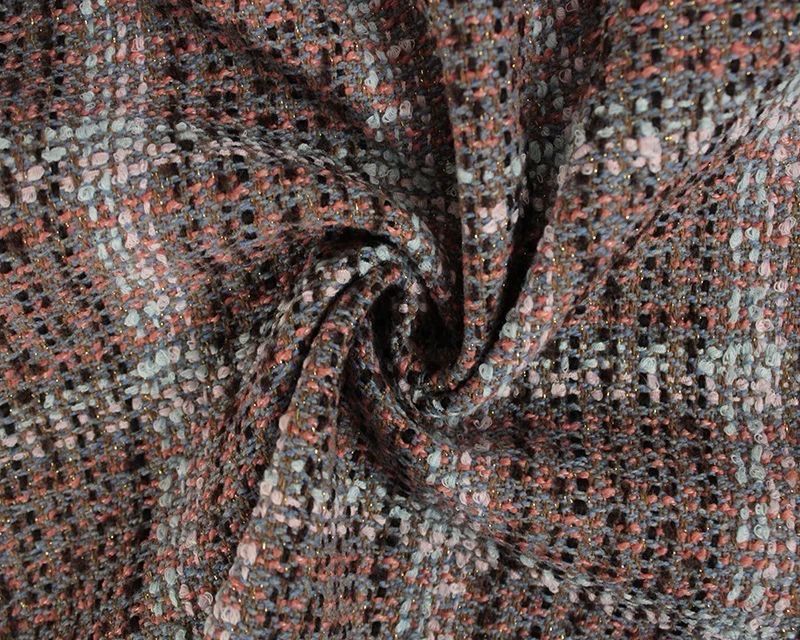 Wool Mix Boucle Grid Lilac