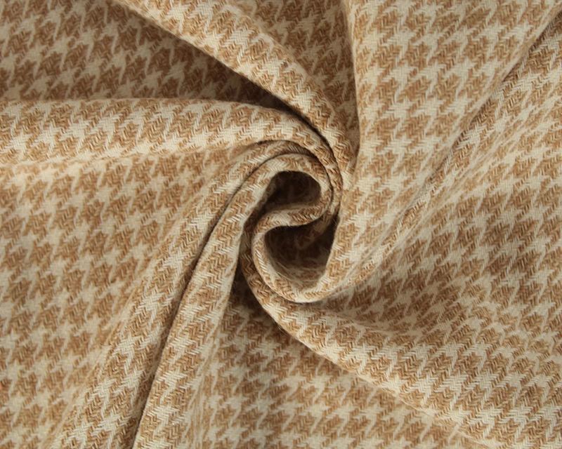 Wool Mix Houndstooth Blend Tan
