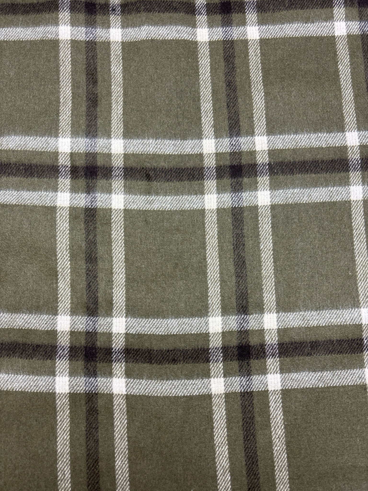 Wool Mix Check Olive