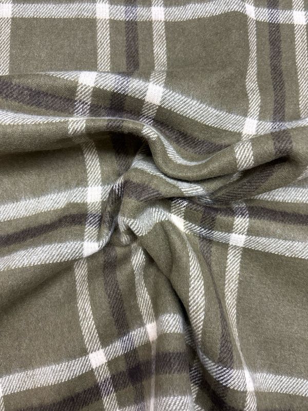 Wool Mix Check Olive
