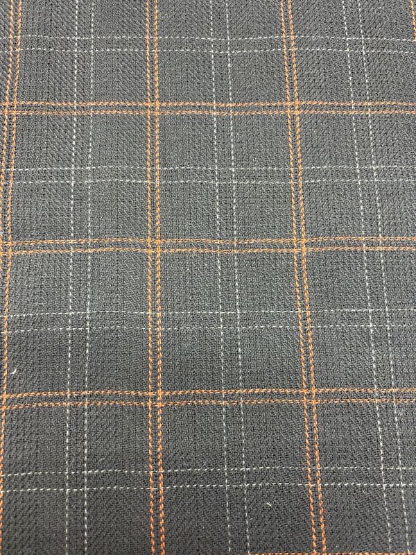 Wool Mix Blend Check Navy