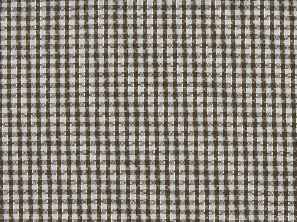 Gingham Polycotton 1/8” Brown