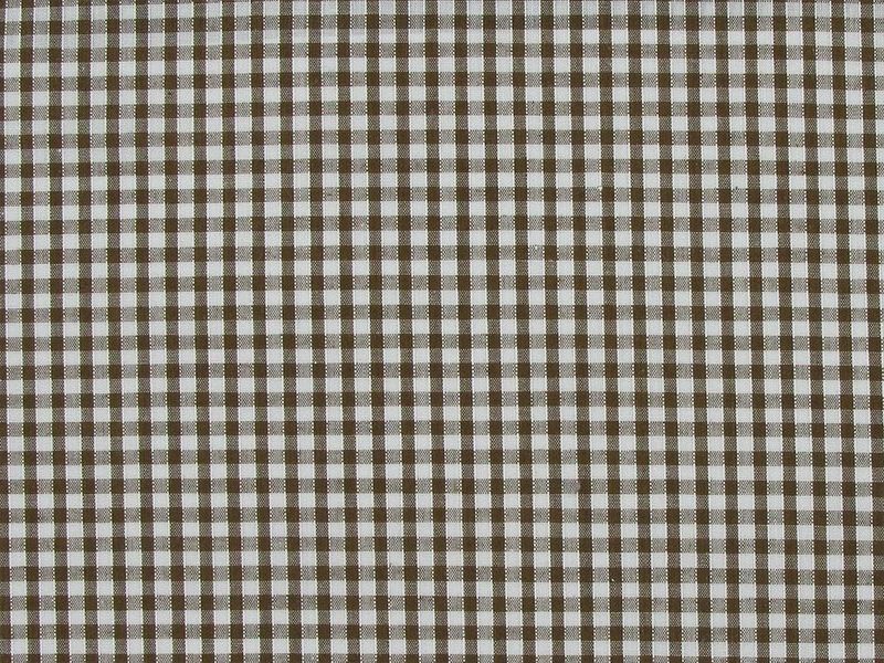 Gingham Polycotton 1/8” Brown
