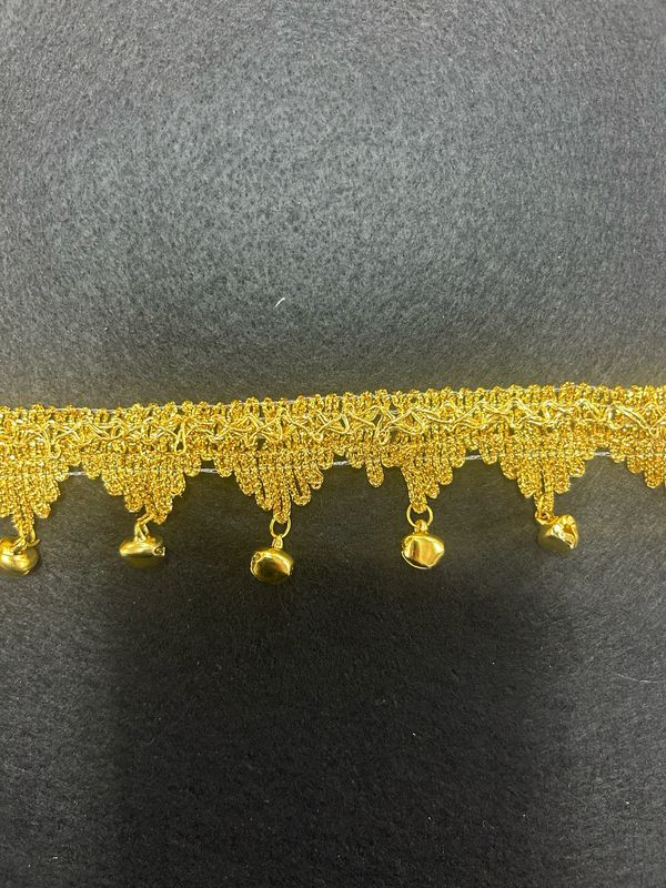 Gold Metallic Triangle Fringe With Bell