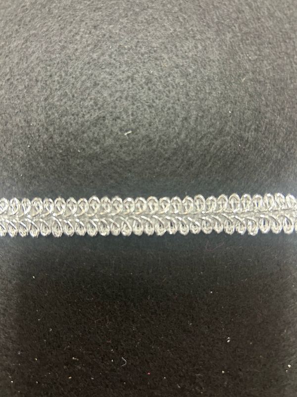 Silver Metallic Figure Of 8 Scroll Braid