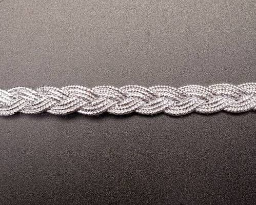 Silver Metallic Plaited Trimming