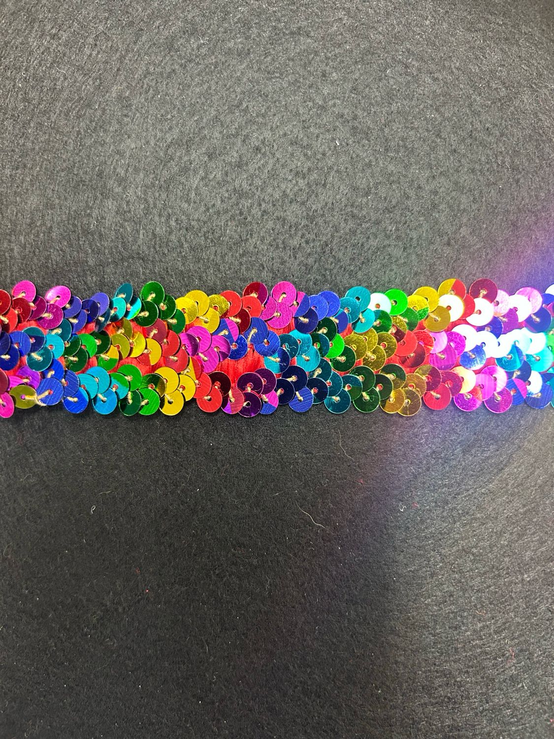 3 Row Rainbow Stretch Sequin