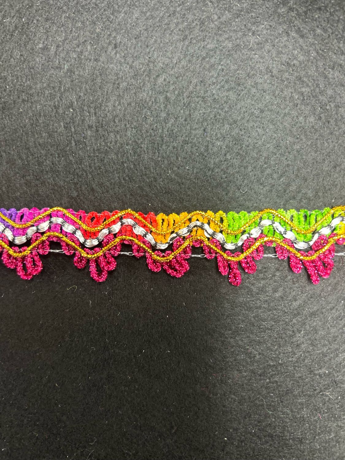 Multi Carnival Rainbow Braid Cerise Scallop