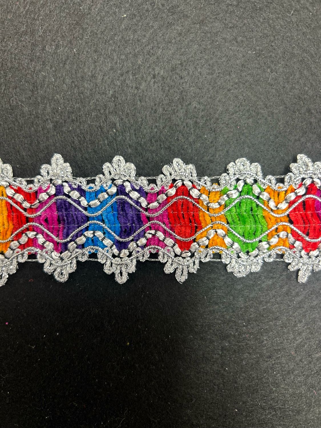 Metallic Silver Ombre Rainbow Braid