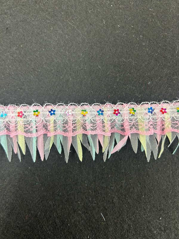 Multi Daisy Pastel Sequin Lace