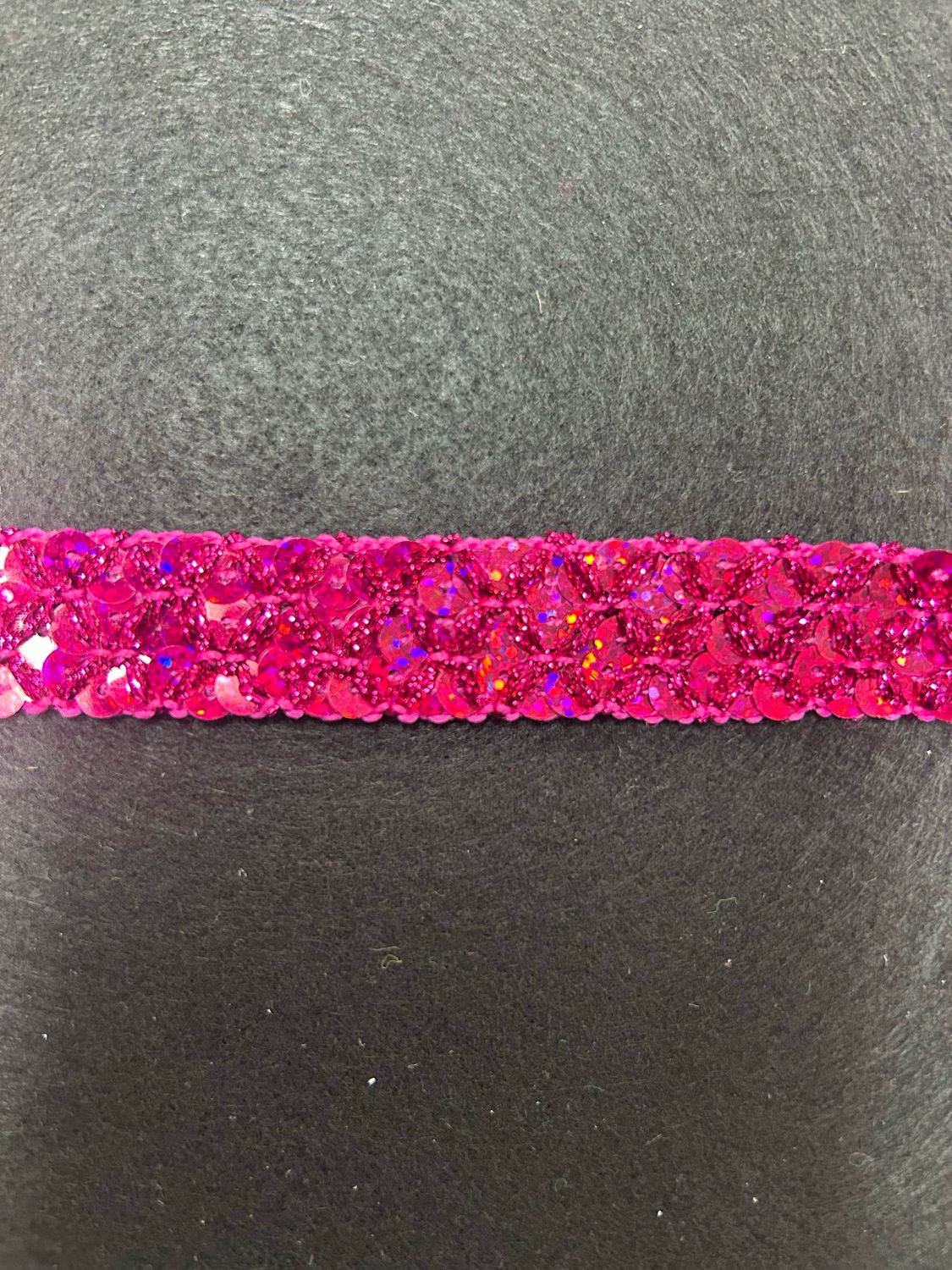 Cerise Holographic Non Stretch Sequin