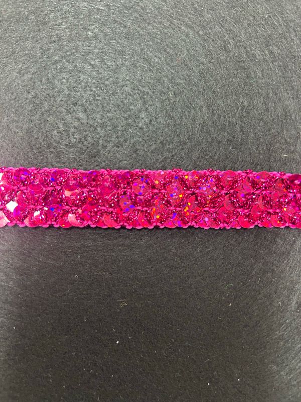 Cerise Holographic Non Stretch Sequin