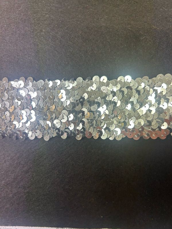 Silver Stretch Sequin 55mm
