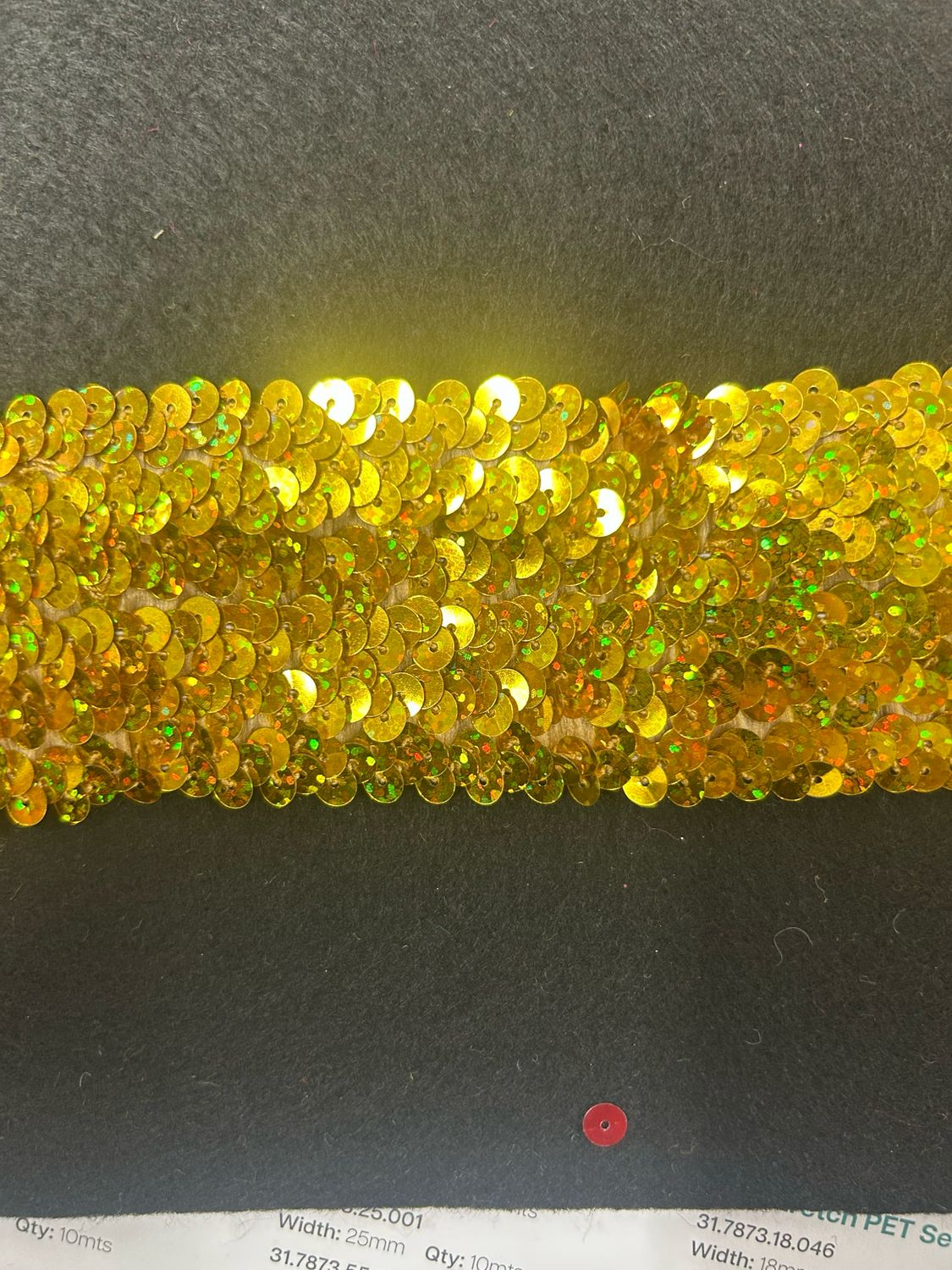 Gold Holographic Stretch Sequin 55mm