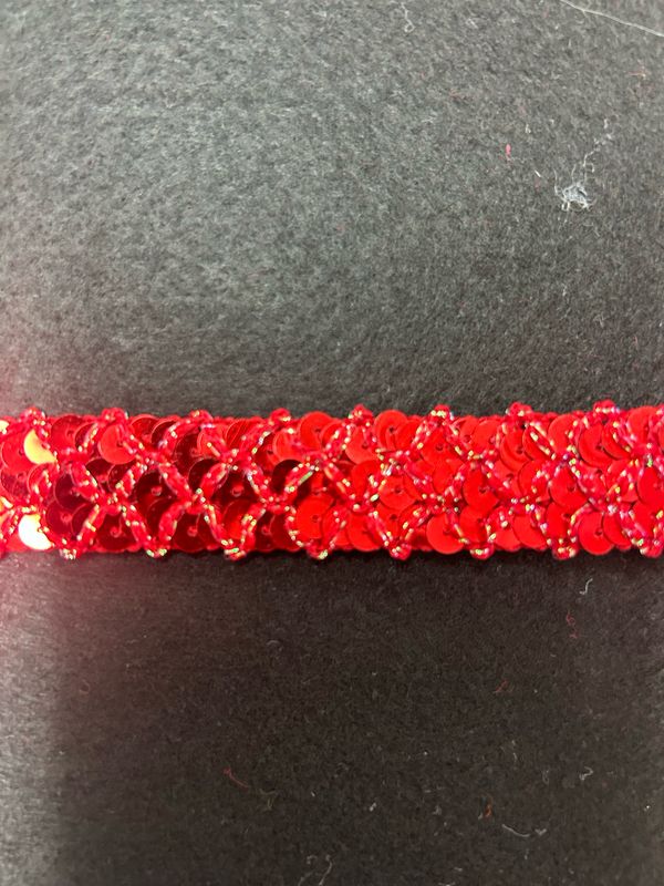 Red Non Stretch Sequin