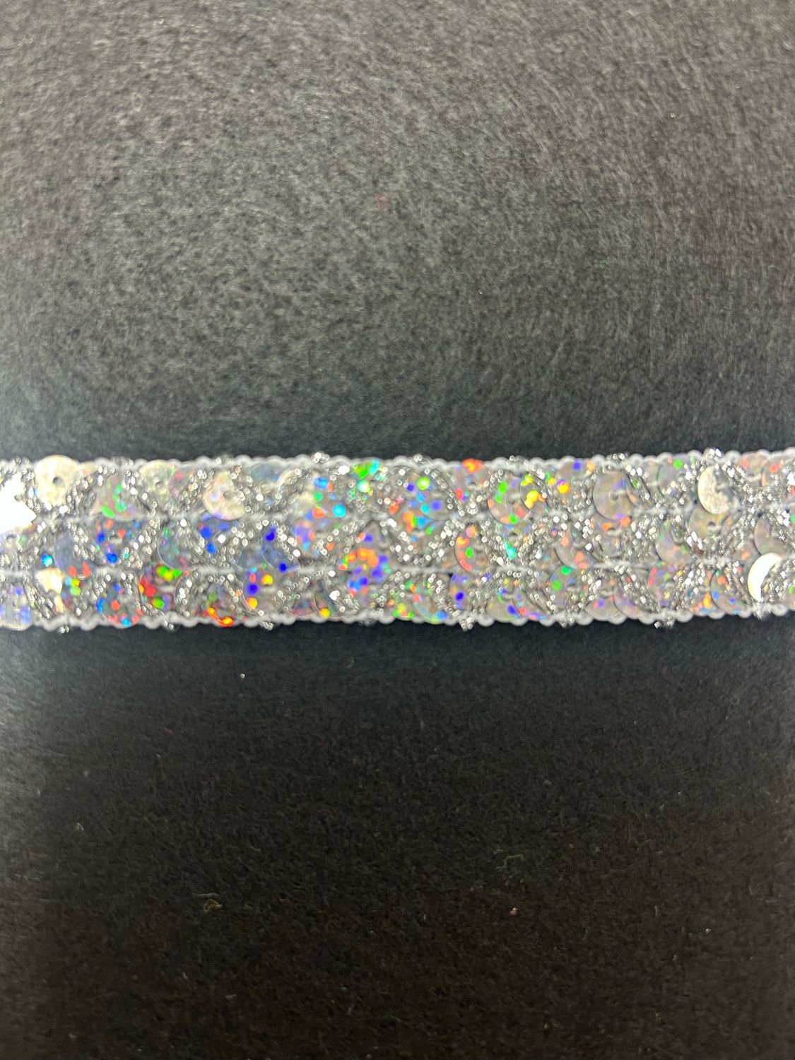 Silver Holographic Non Stretch Sequin