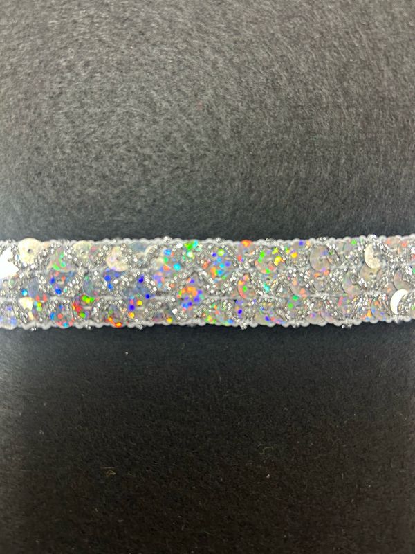 Silver Holographic Non Stretch Sequin