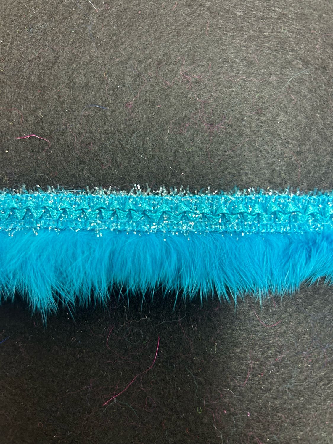 Dark Turquoise Glitter Fur Trim
